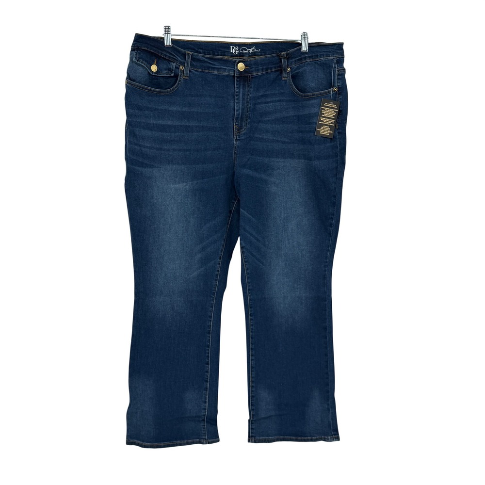 NWT DG2 Diane Gilman Effortless Denim Blue Wash Jeans Plus Size 22W 24W 26W